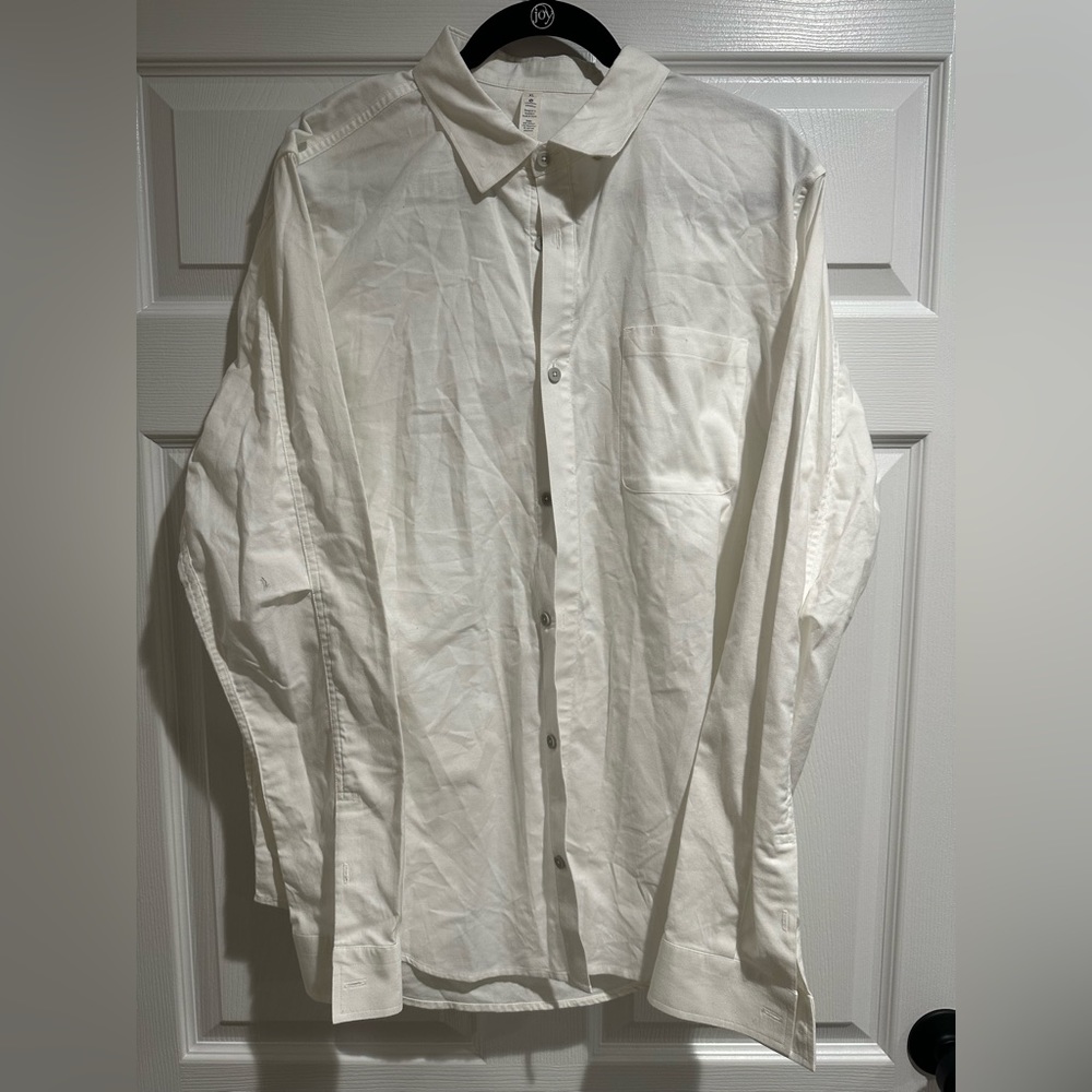 White Lulu Lemon button down shirt. XL